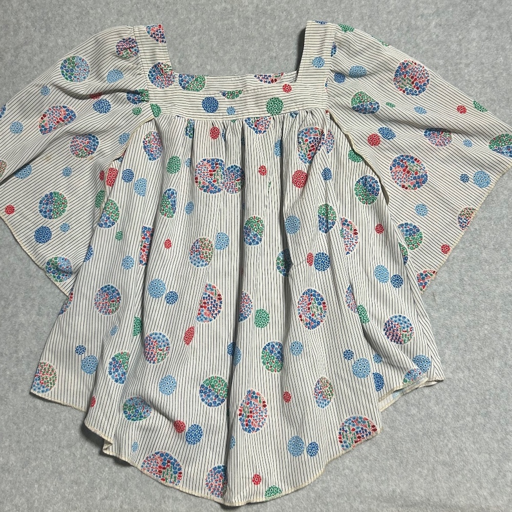 🚨 SOLD 🚨 Vintage Women’s Medium Polka Dot Blouse Single Stitch